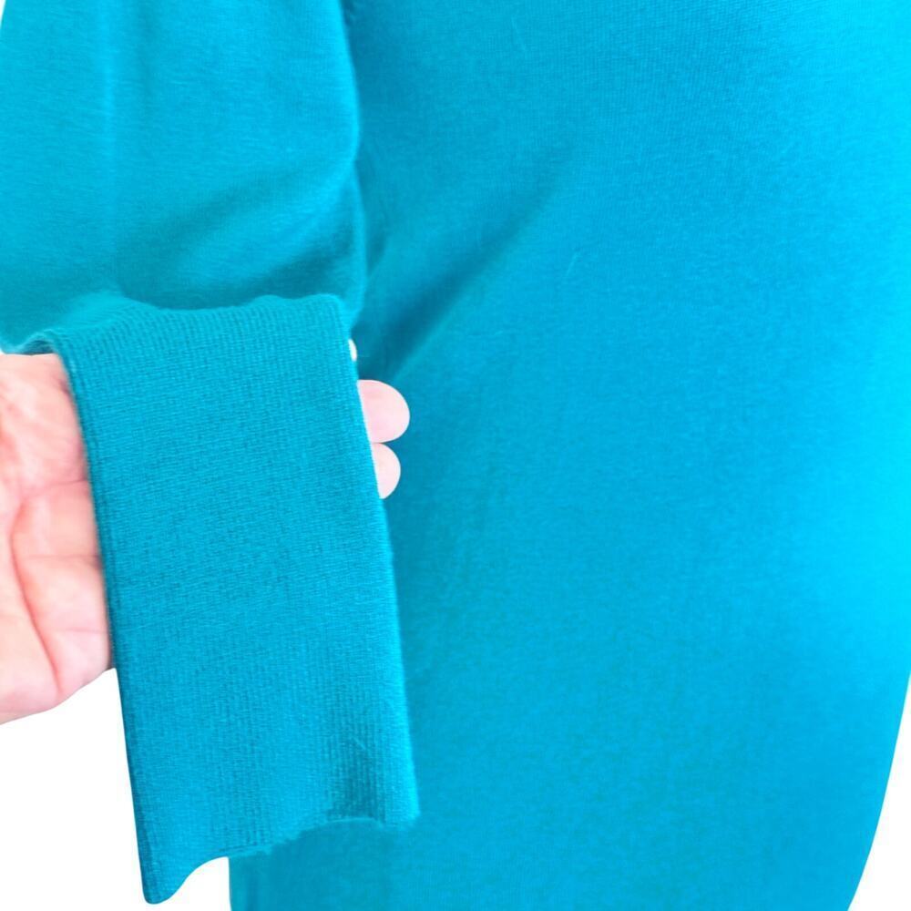 New VERTIGO PARIS Teal‎ Knit Sweater Midi Dress Long Sleeve Women's Sz M - Picture 4 of 14